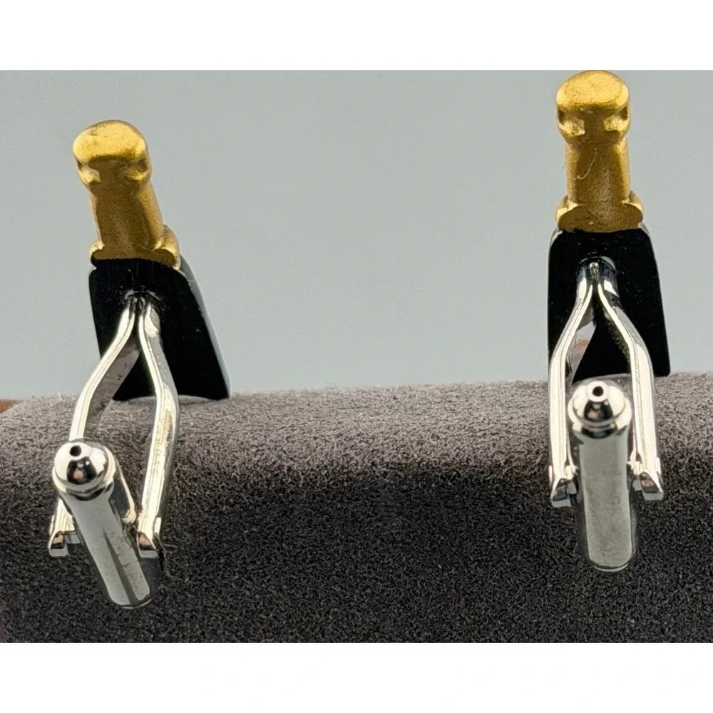 Vintage Cufflinks Champagne Bottle Bey-Berk International Brut France Novelty